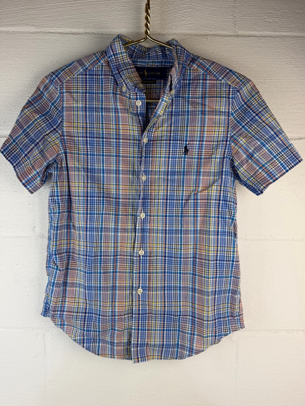 Ralph Lauren Plaid Short Sleeve Shirt, Medium